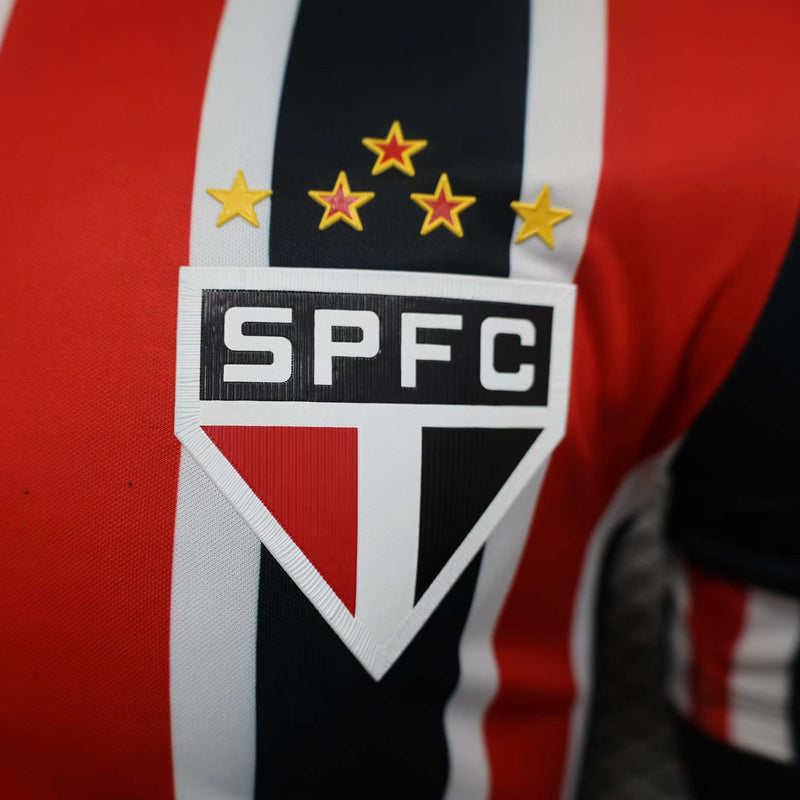 Camisa São Paulo II 24/25 - Jogador Masculina - Vermelho, Branco e Preto