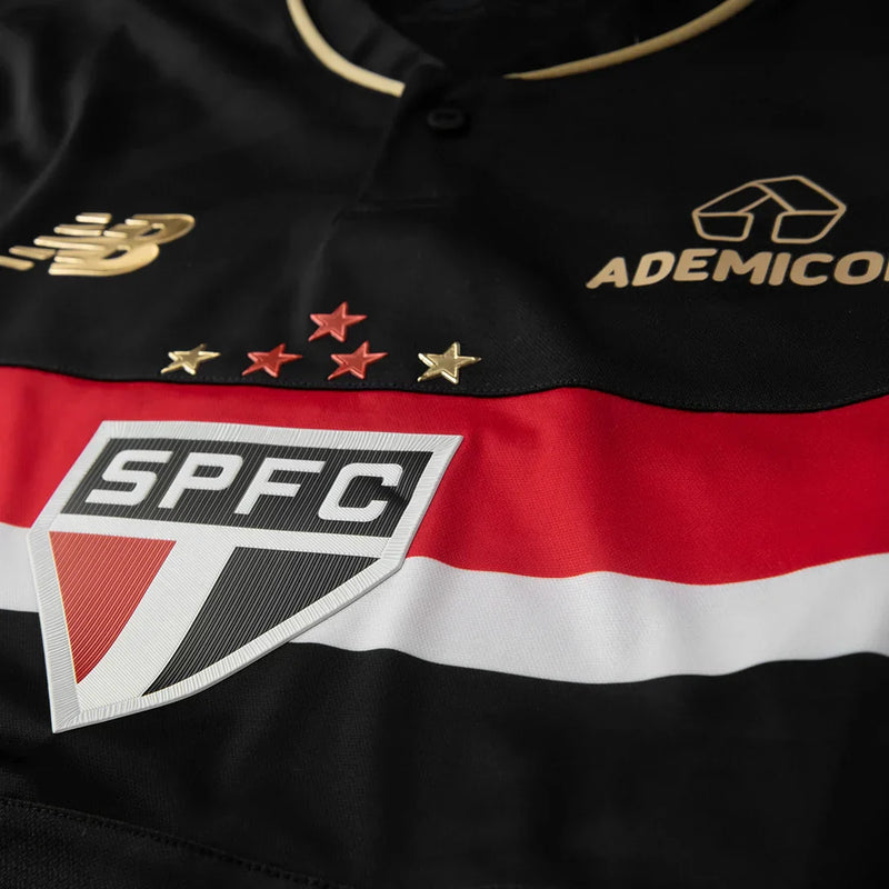 Camisa São Paulo III 25/26 - Torcedor Masculina - Preta e Dourado [PRÉ-VENDA]