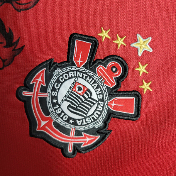 Camisa Corinthians III 2021 - Versão Retro - Vermelha - São Jorge
