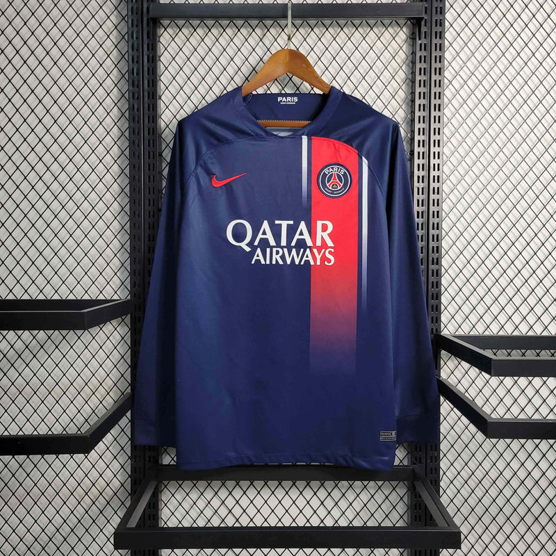 Camisa PSG Home Manga Longa 23/24 - Versão Torcedor