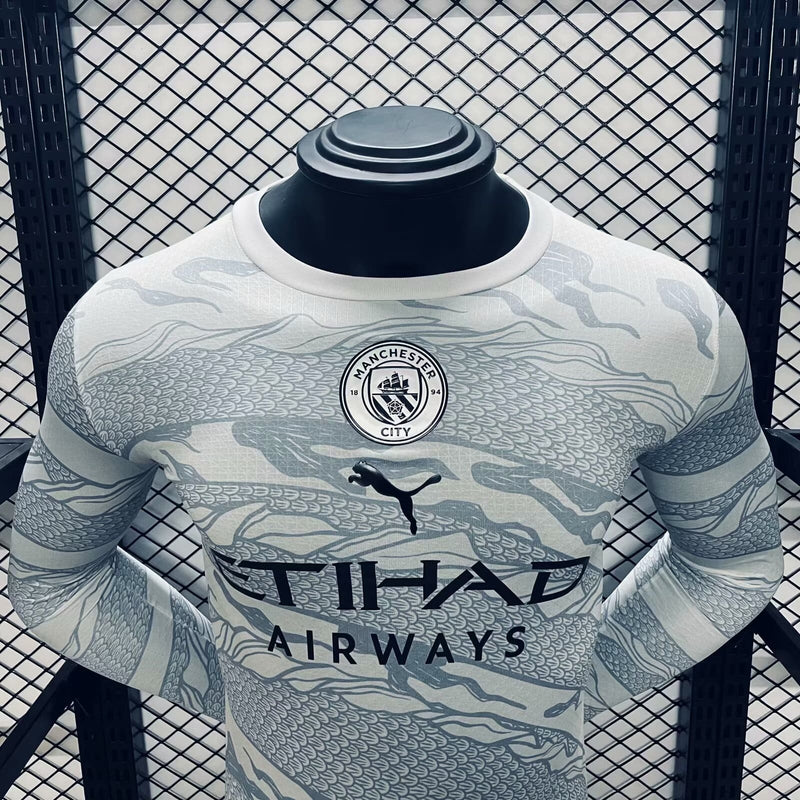 Camisa Mancester City Year Of The Dragon 23/24 - Manga Longa Versão Jogador